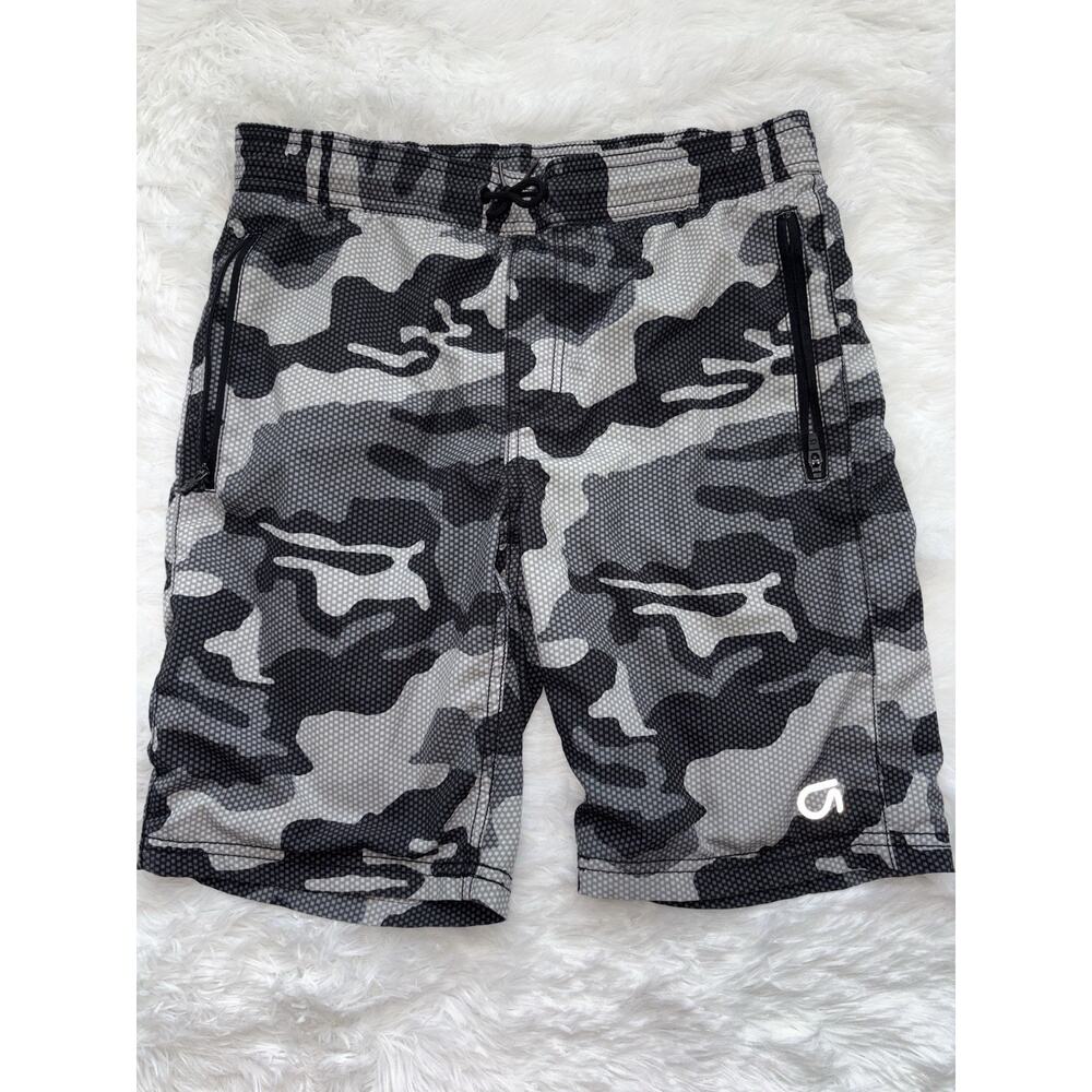 Gap Fit Boys L Regular Gray Camo Lined Sports Shorts. Nice Pair